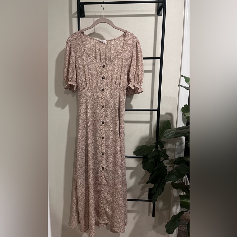 Chic Button-Front Midi Dress